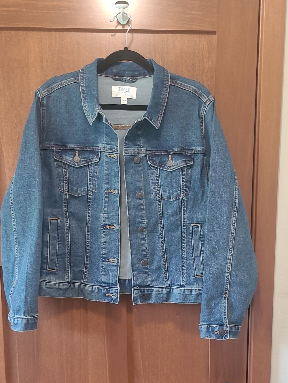 Time and Tru Light Blue Denim Jacket, Sz L
